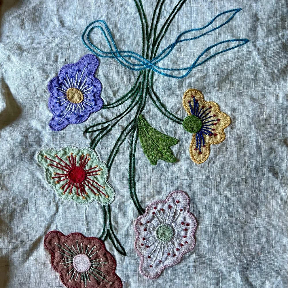 Embroidered cotton tablecloth